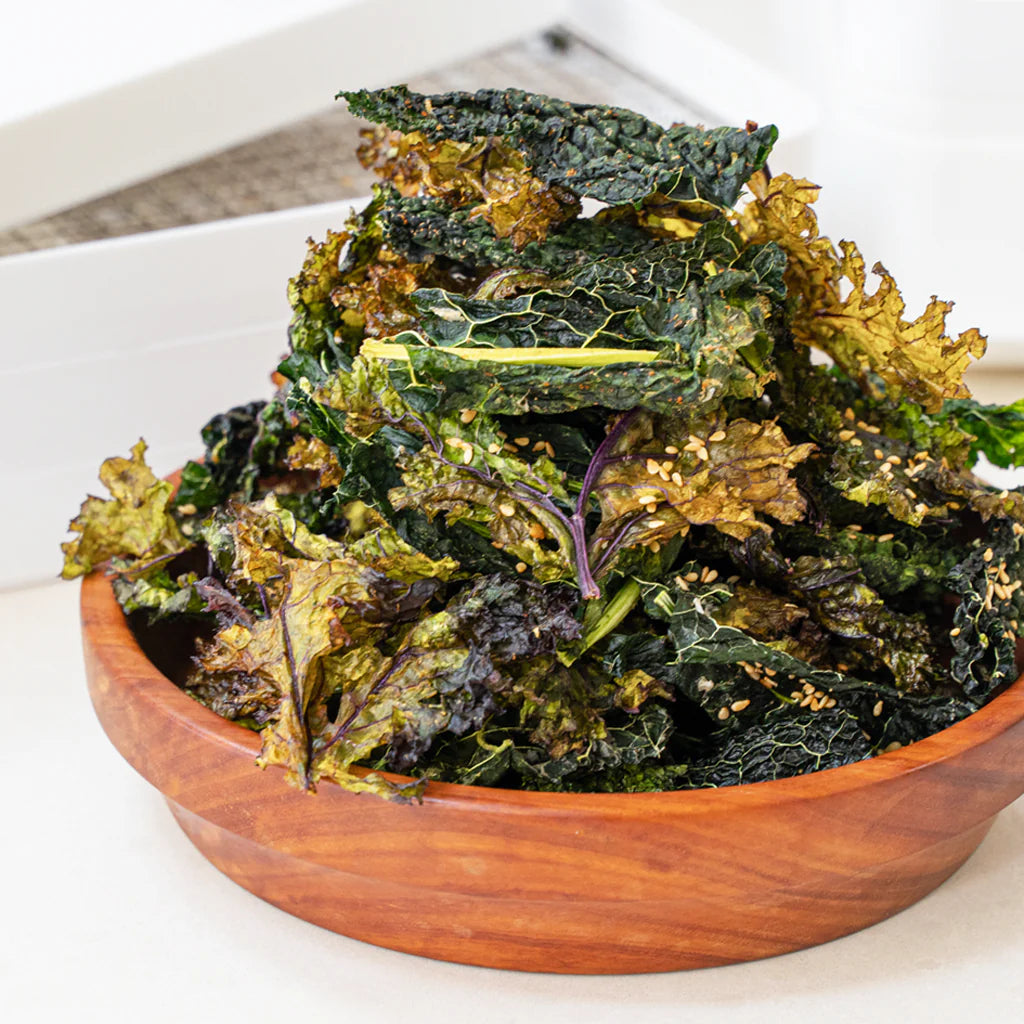 How to make dehydrator crispy kale chips - 3 tasty flavours!