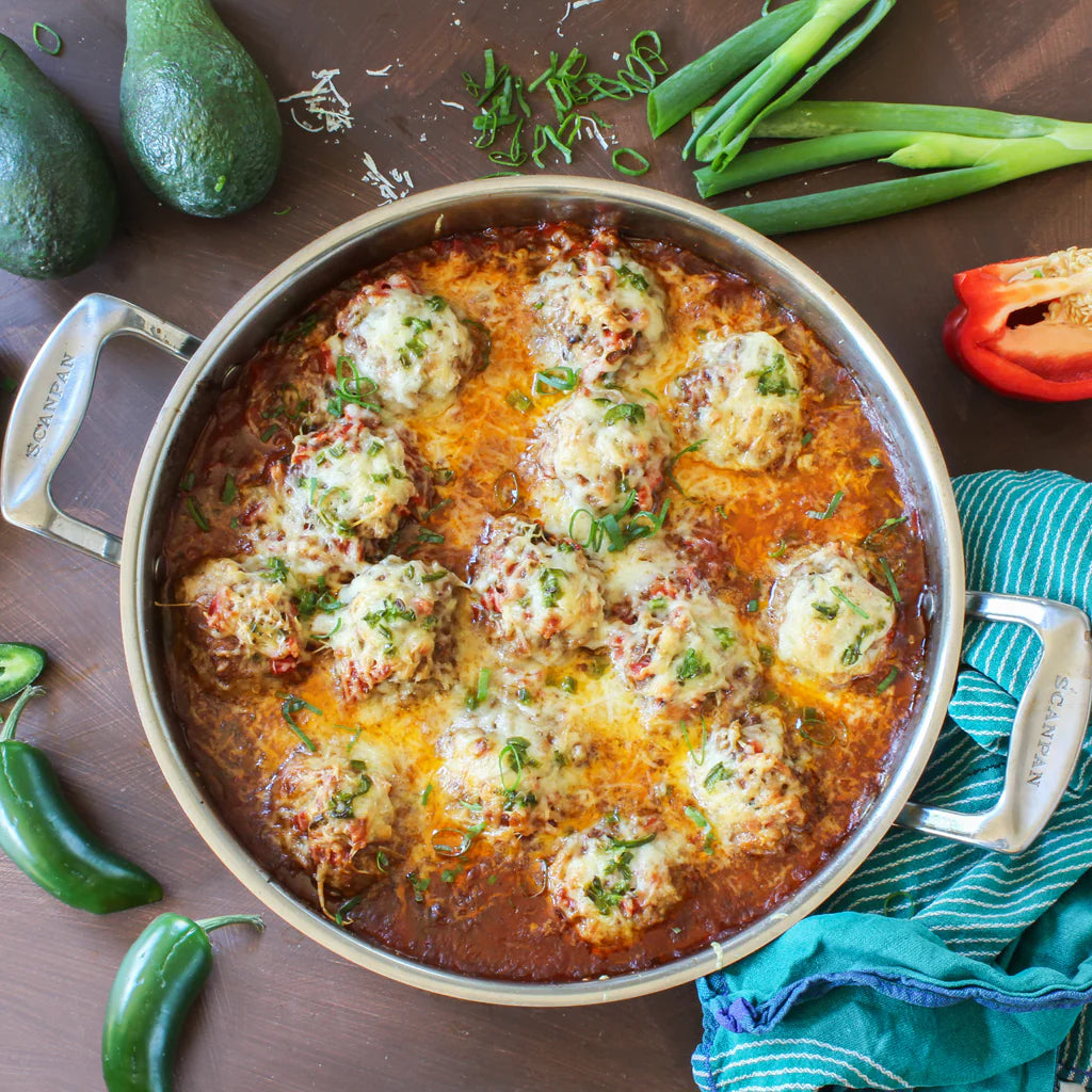 One pot Mexican style meatball bake