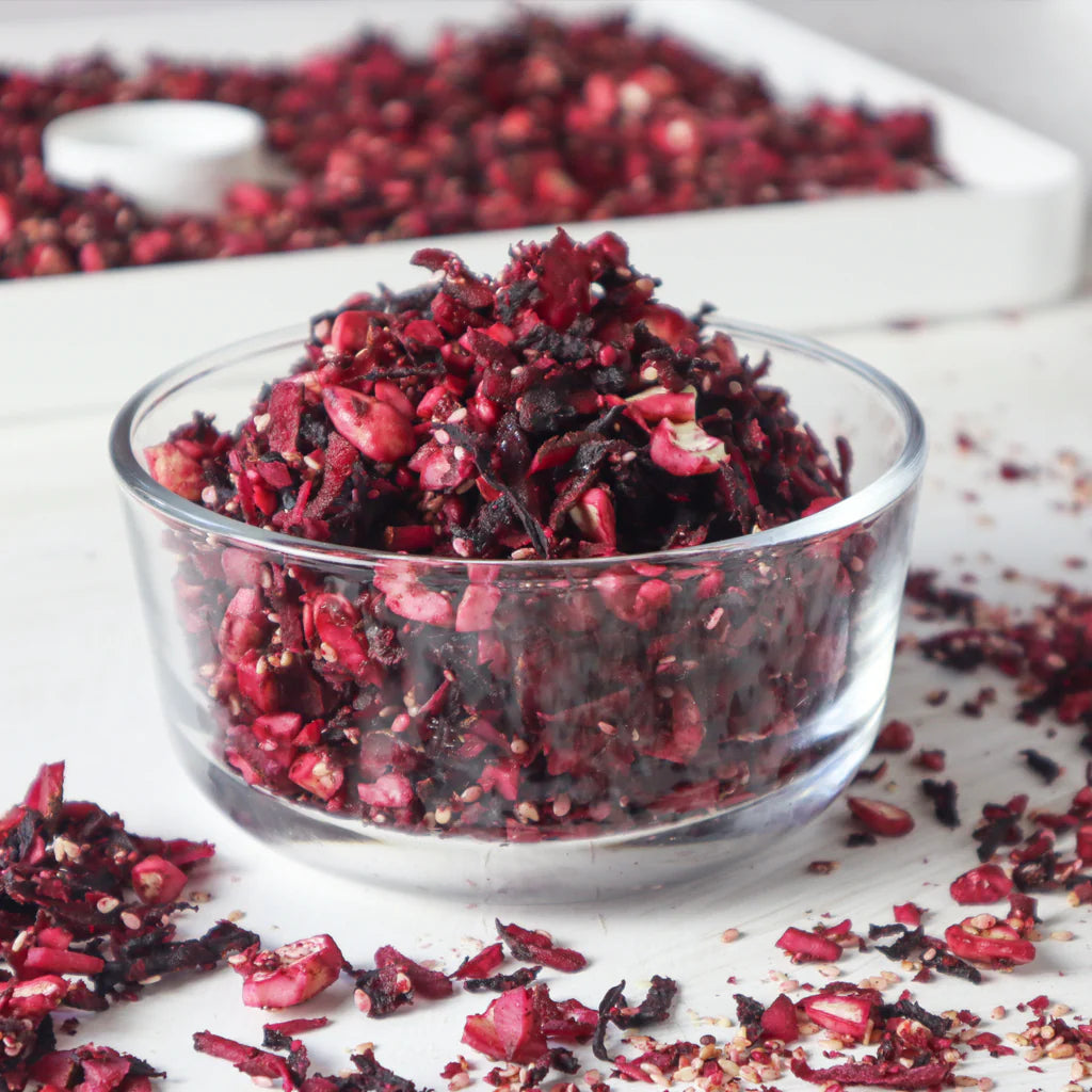 Paleo dehydrator nut, seed & beetroot trail mix