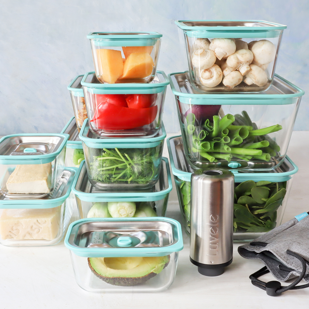 Fresh for longer, plastic free vacuum containers