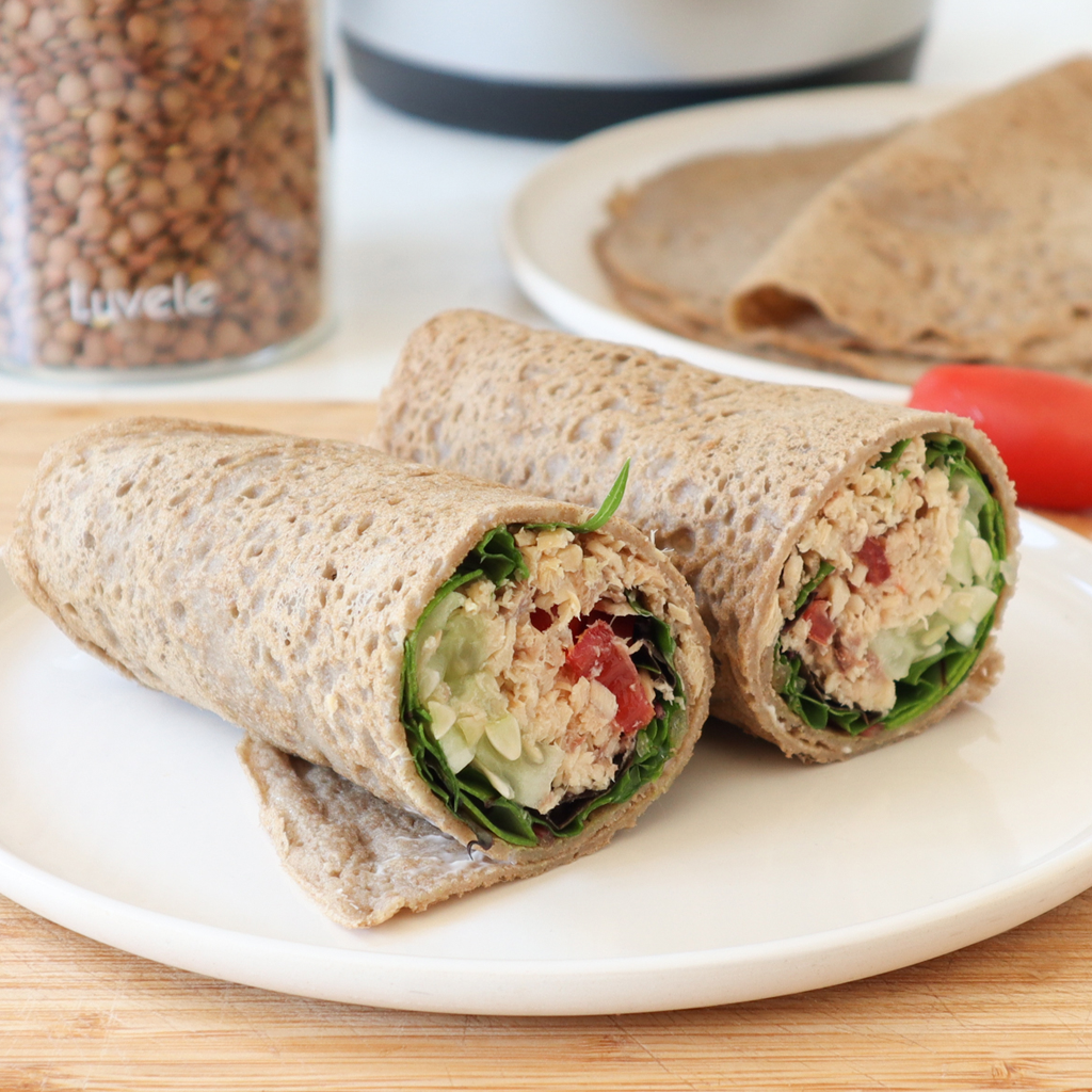 Green lentil wraps