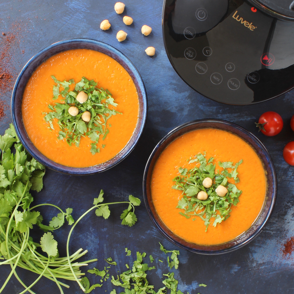 5-minute Moroccan spiced chickpea blender soup