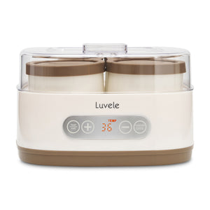 Luvele Pure Yoghurt Maker | 4x 400ml Ceramic Jars SCD & GAPS DIET | Total Capacity 1.5L