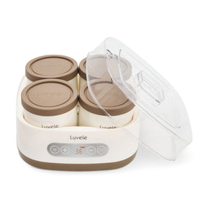 Luvele Pure Yoghurt Maker | 4x 400ml Ceramic Jars SCD & GAPS DIET | Total Capacity 1.5L