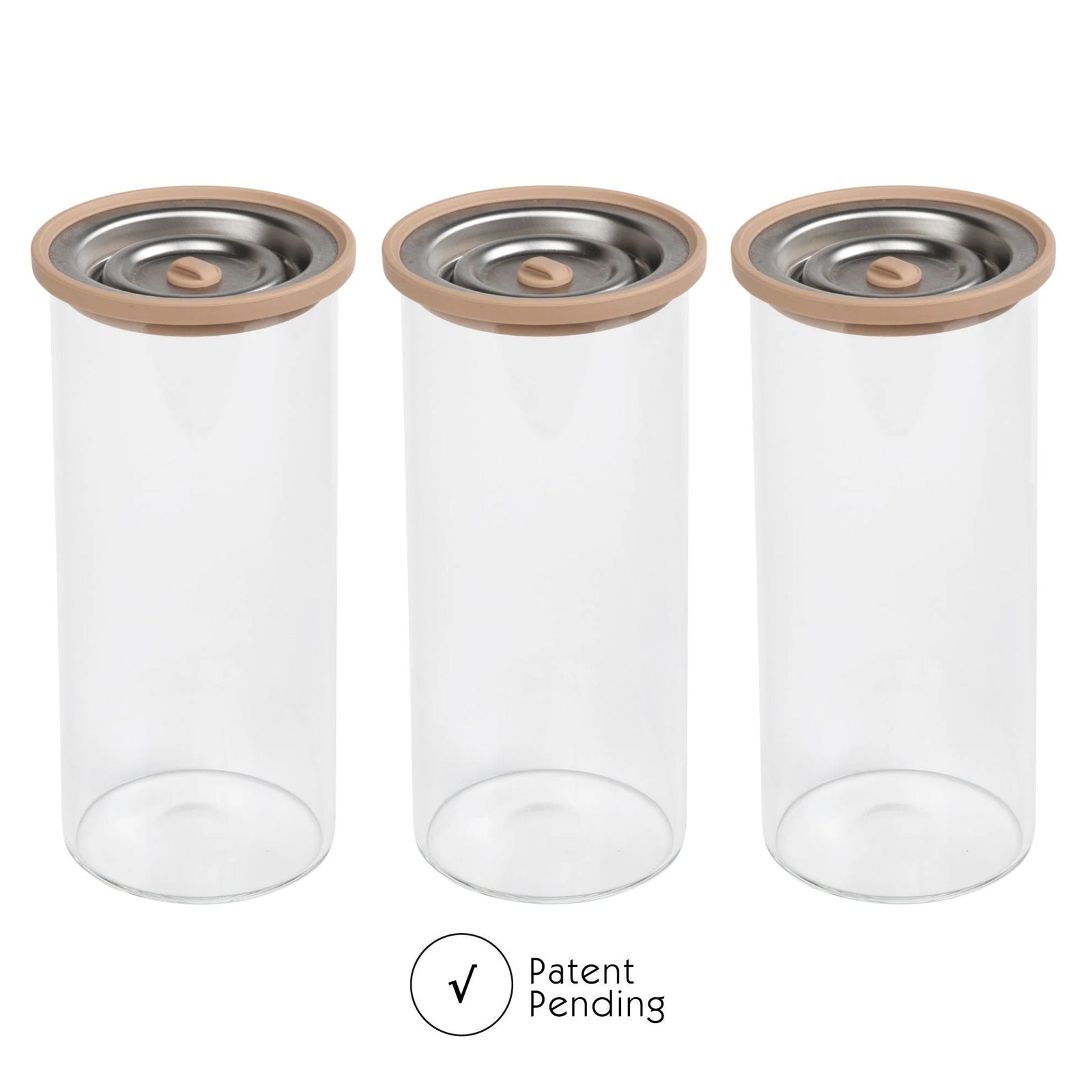 Luvele Tall Glass Vacuum Container set of Three 1200ml