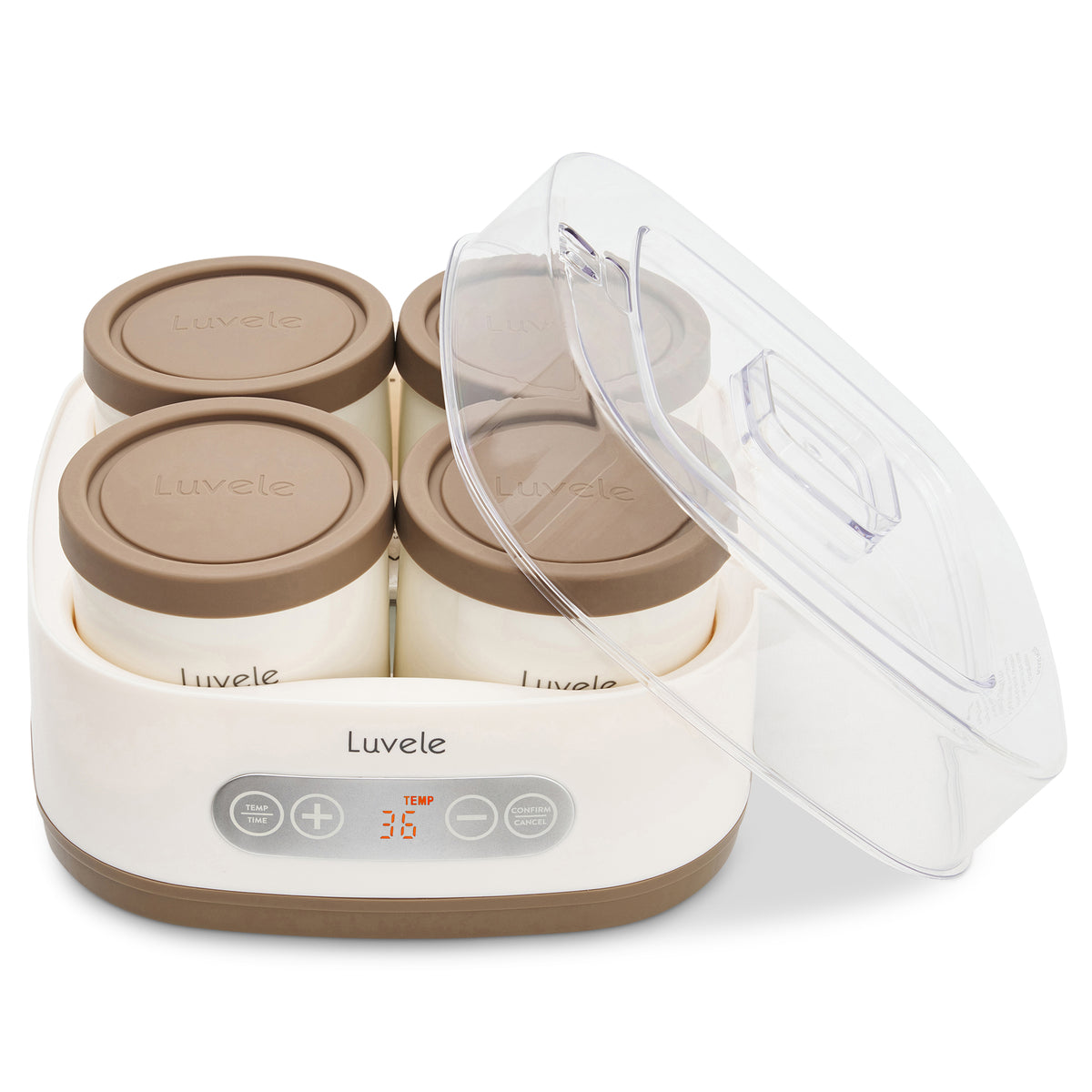 Luvele Pure Yoghurt Maker | 4x 400ml Ceramic Jars SCD & GAPS DIET | Total Capacity 1.5L