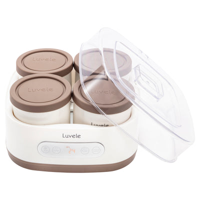 Luvele Pure Yoghurt Maker | 4x 400ml Ceramic Jars SCD & GAPS DIET | Total Capacity 1.5L