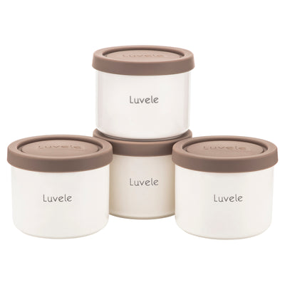 Luvele 4x 400ml ceramic yoghurt jars | Compatible with Pure Yogurt Maker