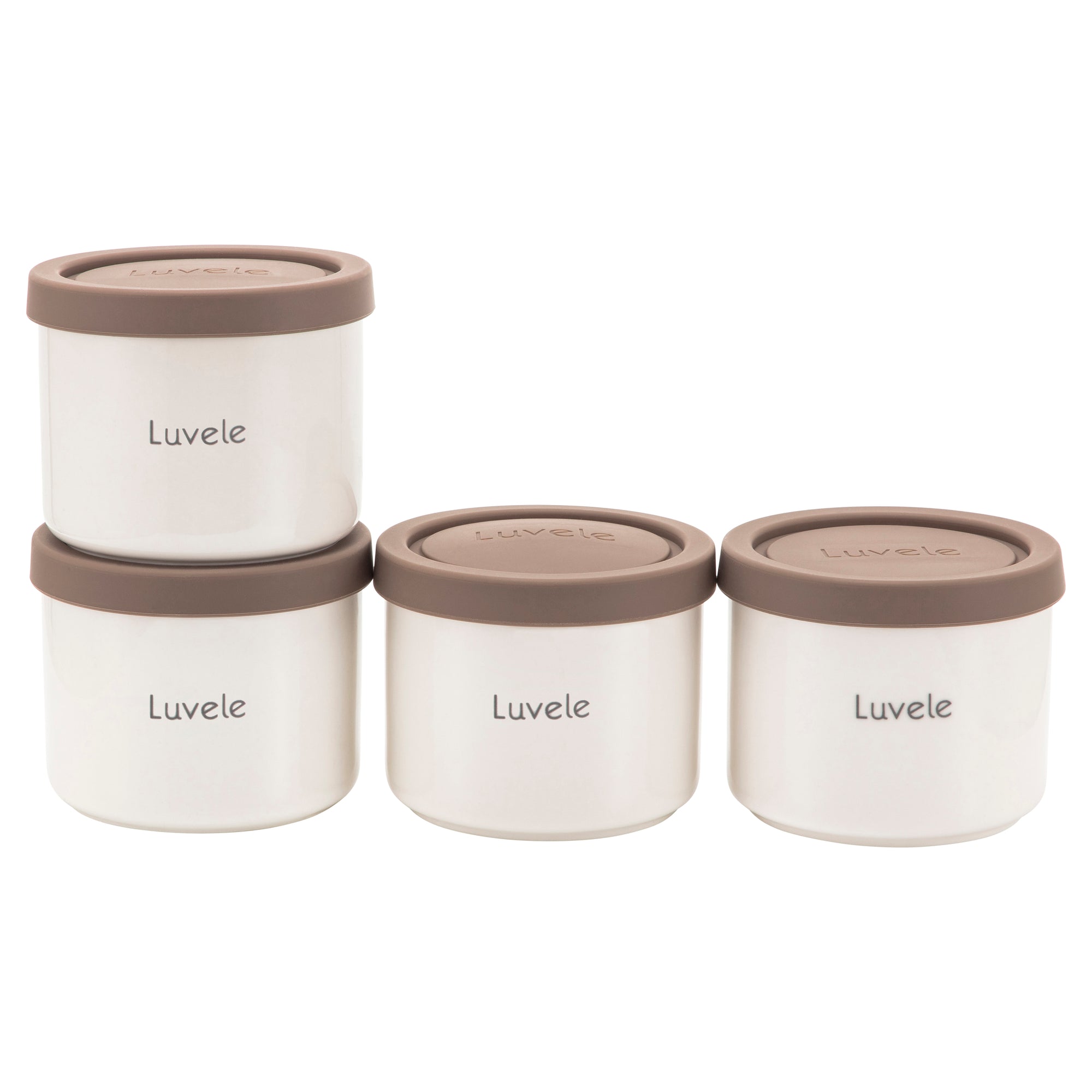 Luvele 4x 400ml ceramic yoghurt jars | Compatible with Pure Yogurt Maker