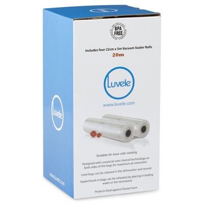 Luvele Vacuum Bag Roll | 22cm by 20m Sous Vide Bags